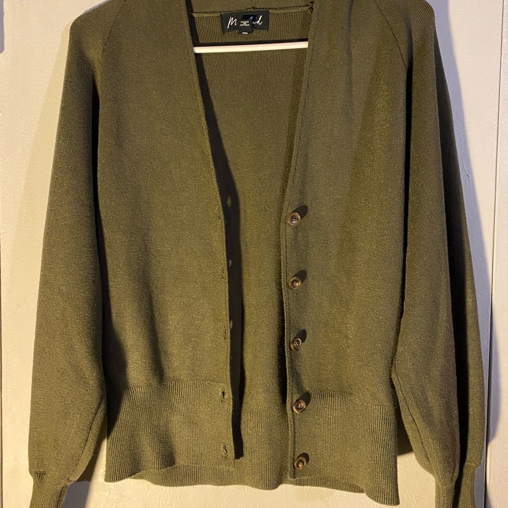 Marled Khaki Knit Cardigan